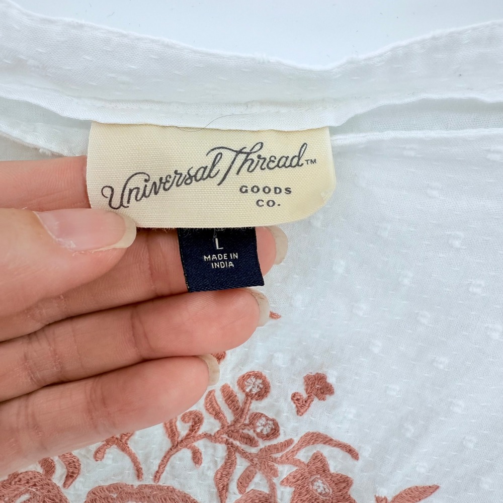 Universal Thread White Terracotta Embroidered Flo… - image 6